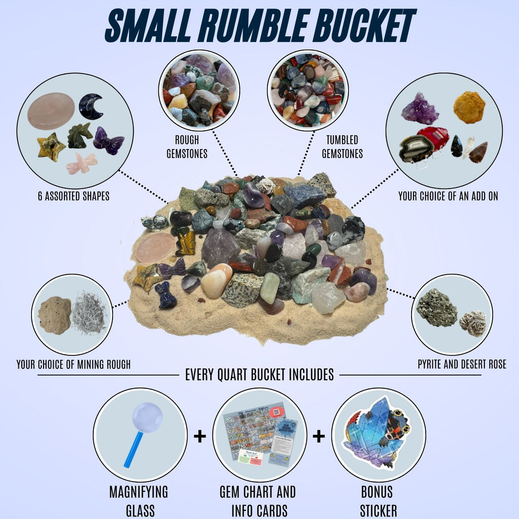 Small Raw and Tumbled (RUMBLE) Mining Bucket