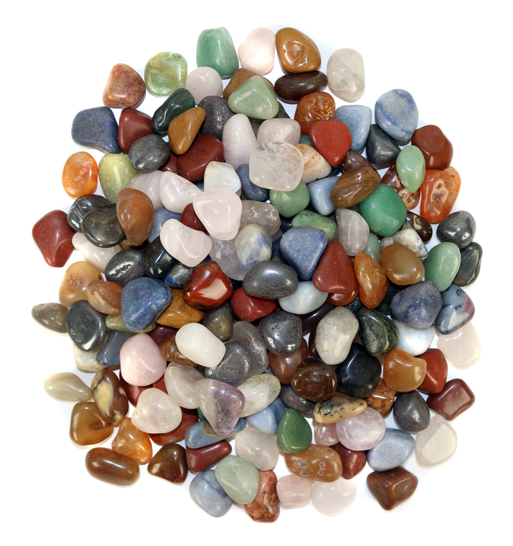 Small Tumbled Rainbow Chips and Tumbled Gem Mix with Sand Bucket