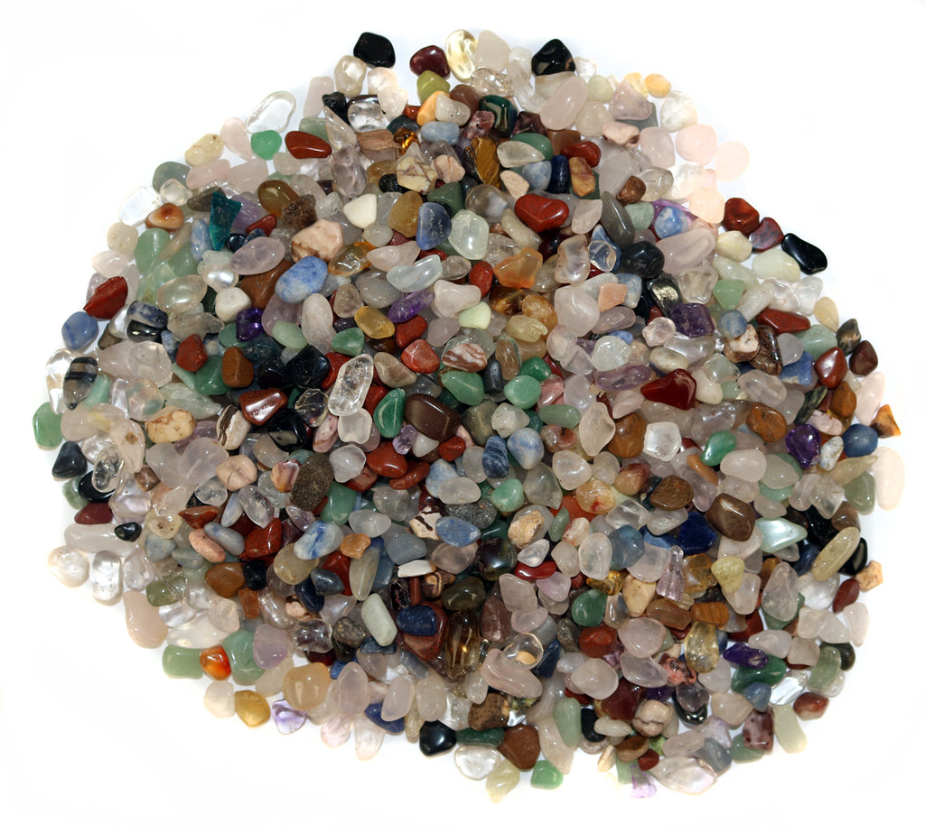 Small Tumbled Rainbow Chips and Tumbled Gem Mix with Sand Bucket