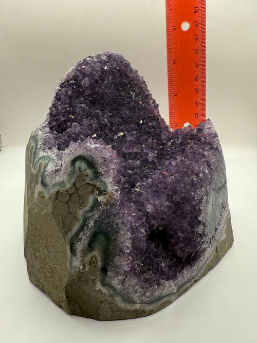 Large Amethyst Druze Clusters with Flat Base and Polished Edges