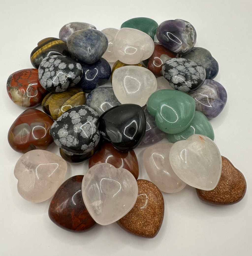 30mm Pocket Heart (Assorted Gemstones)