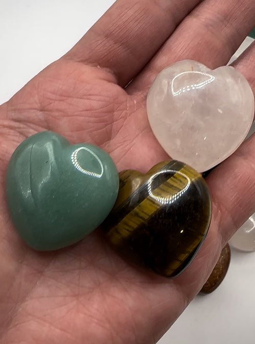 30mm Pocket Heart (Assorted Gemstones)