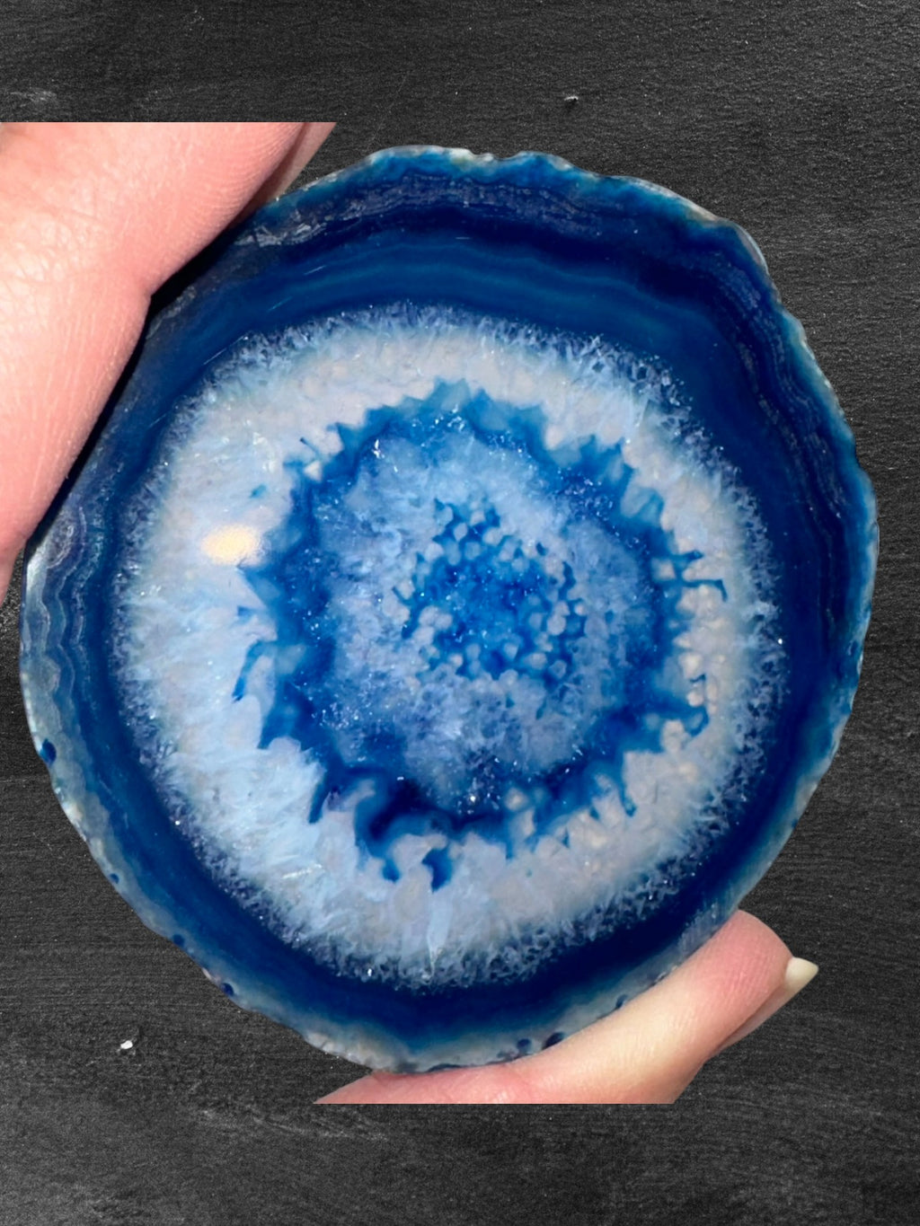 Dyed or Natural Agate Slice with Stand
