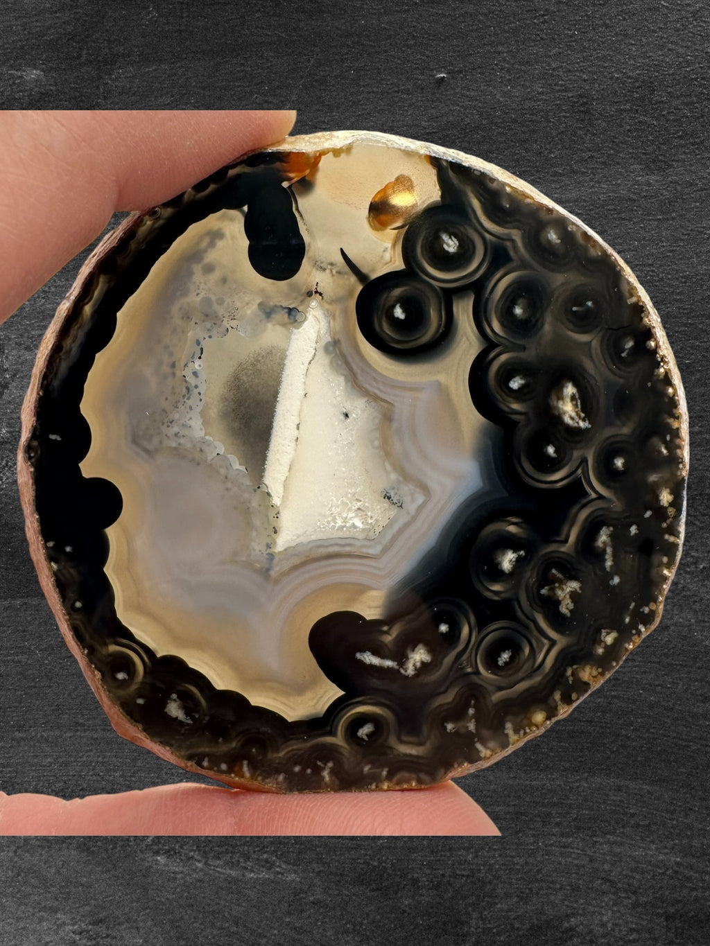 Dyed or Natural Agate Slice with Stand