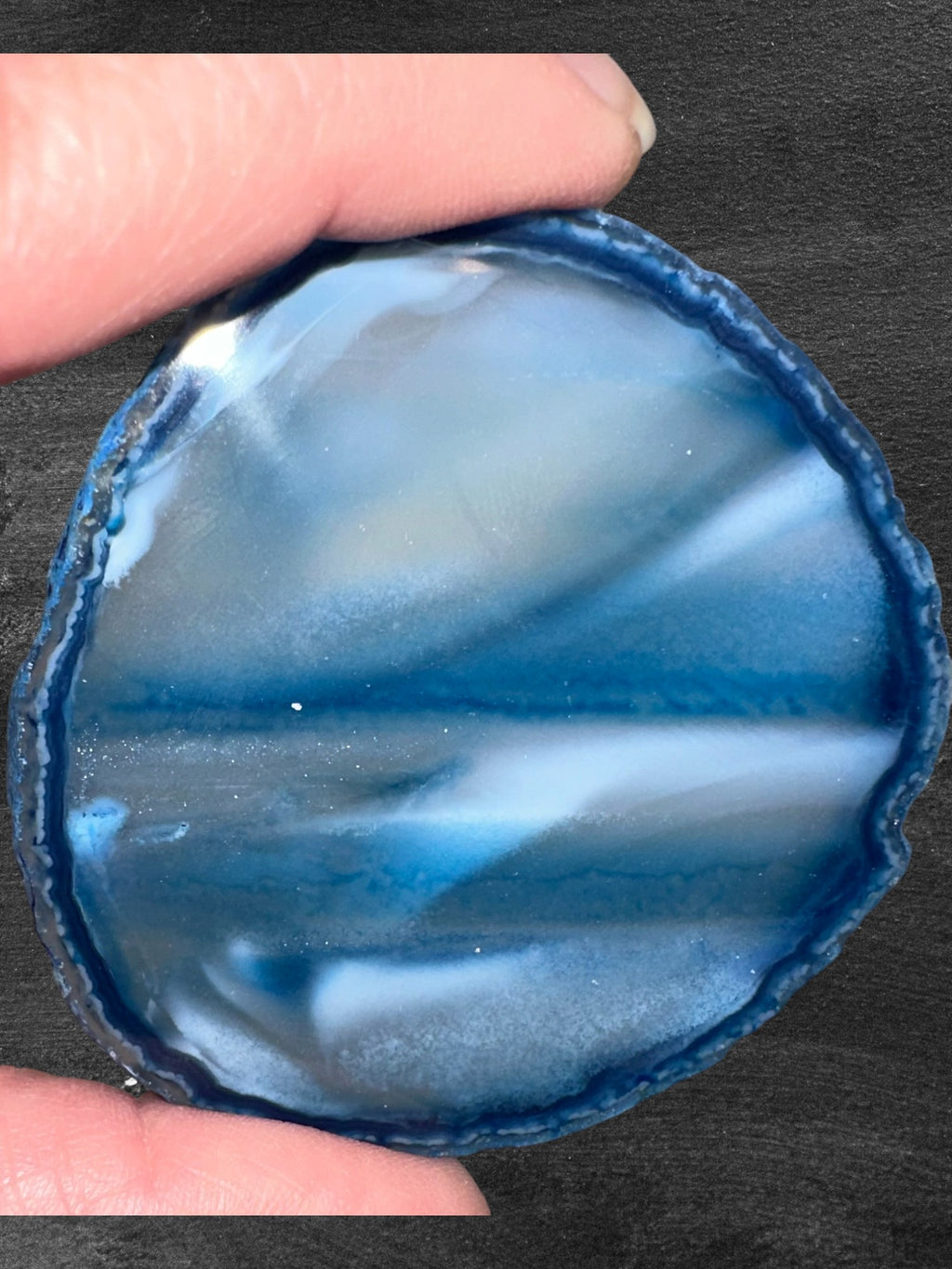 Dyed or Natural Agate Slice with Stand