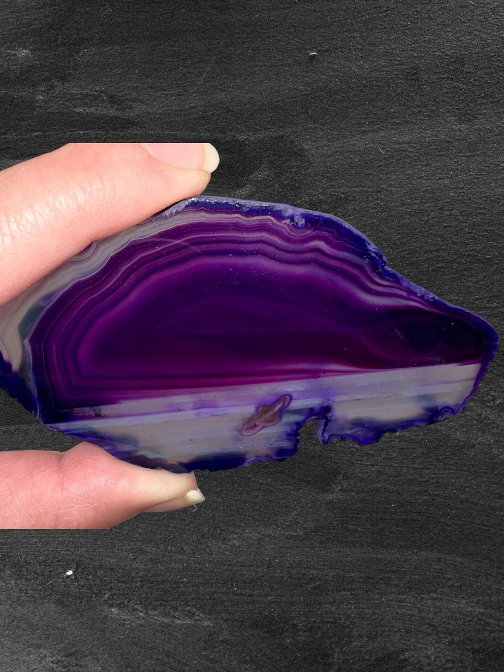 Dyed or Natural Agate Slice with Stand