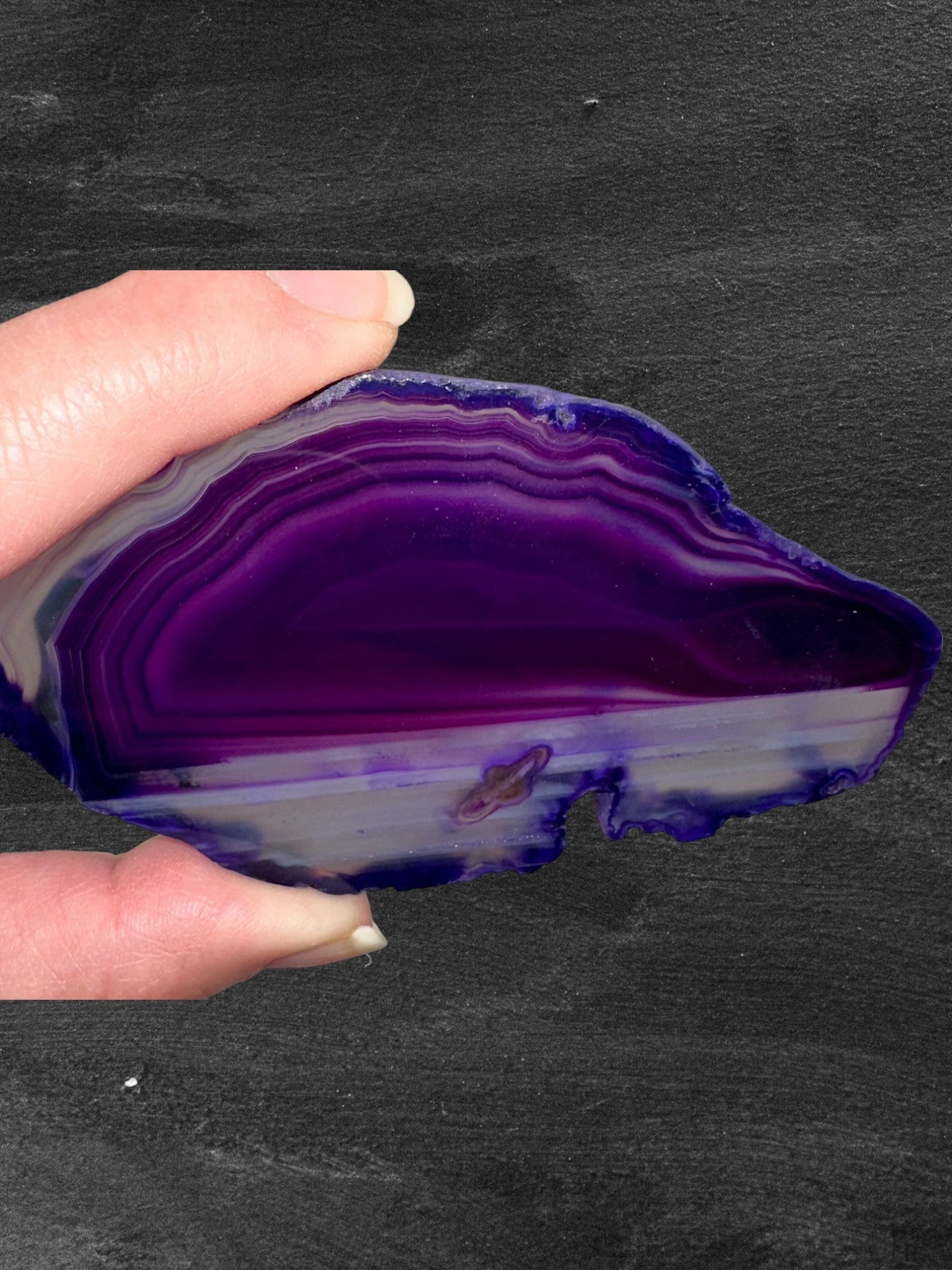 Dyed or Natural Agate Slice with Stand