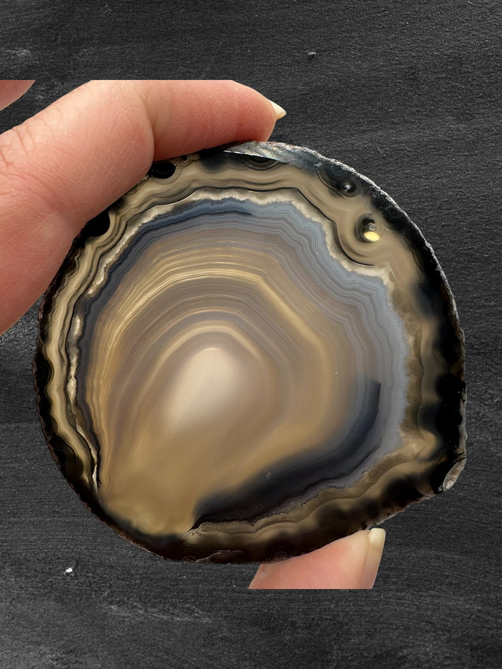 Dyed or Natural Agate Slice with Stand