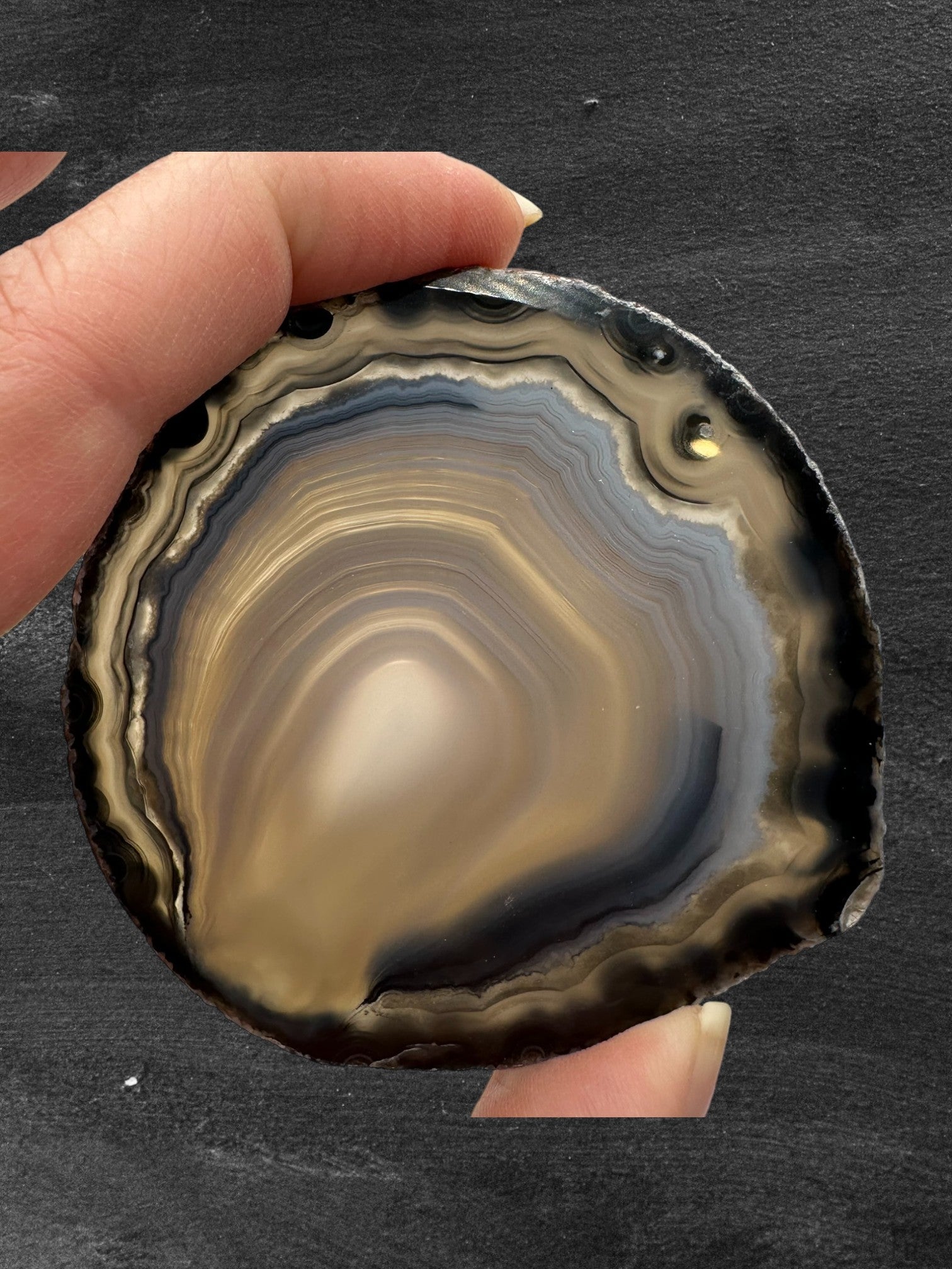 Dyed or Natural Agate Slice with Stand