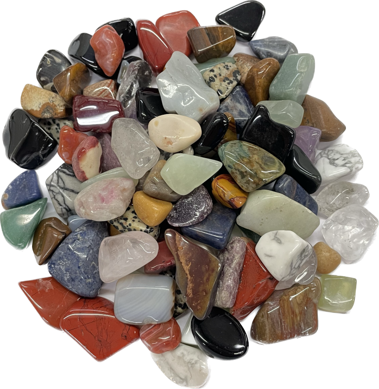 Small Tumbled Rainbow Chips and Tumbled Gem Mix with Sand Bucket